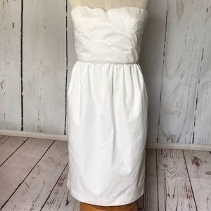 J Crew Collection White Strapless Dress